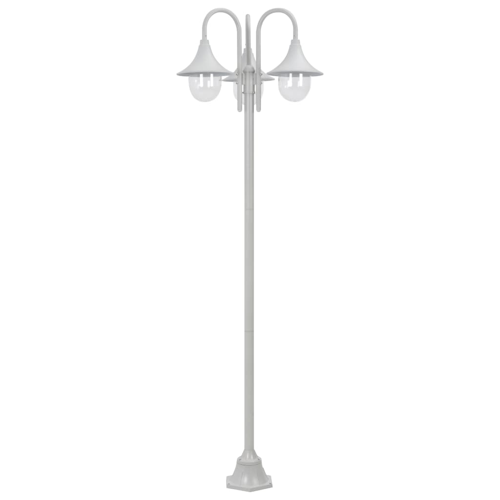 Vidaxl paal Lighting Garden E27 220 cm Aluminium Wäiss 3-Stéck