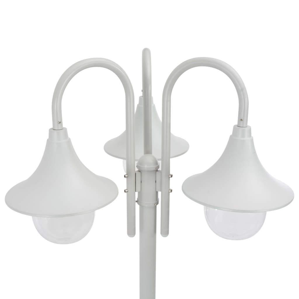 Vidaxl paal Lighting Garden E27 220 cm Aluminium Wäiss 3-Stéck