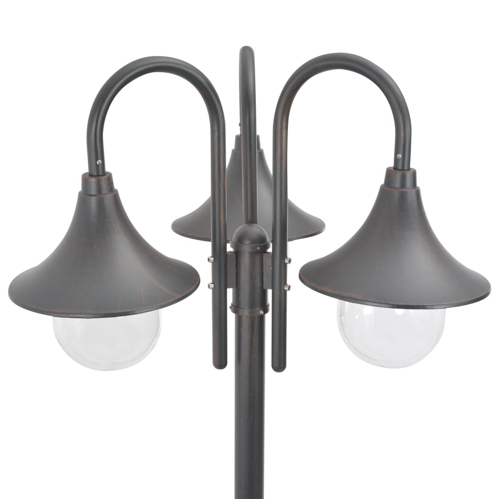 Vidaxl Pale Lighting Garden E27 220 cm Bronze en aluminium 3 pièces