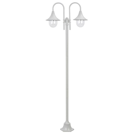 Vidaxl Paal Lighting Garden E27 220 cm Aluminium blanc 2 pièces