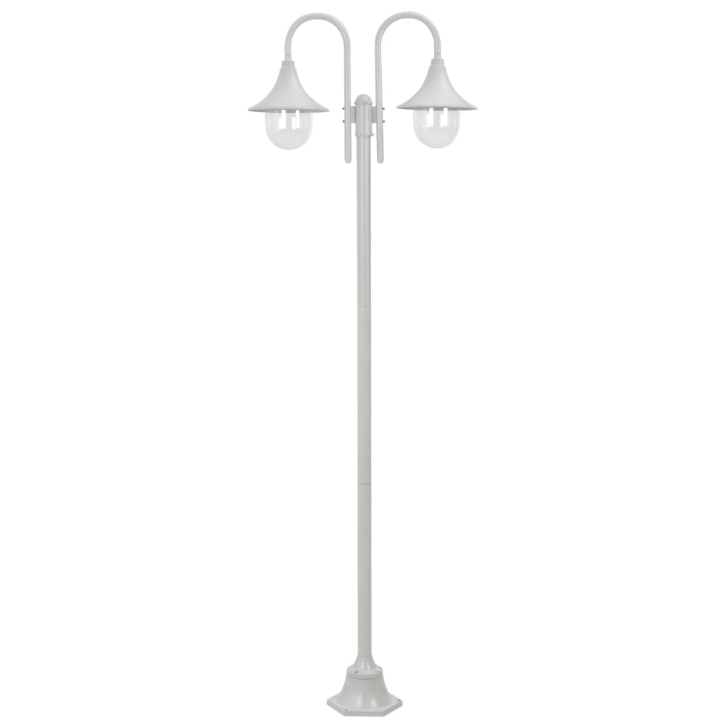 Vidaxl Paal Lighting Garden E27 220 cm Aluminium Weiß 2-Stück