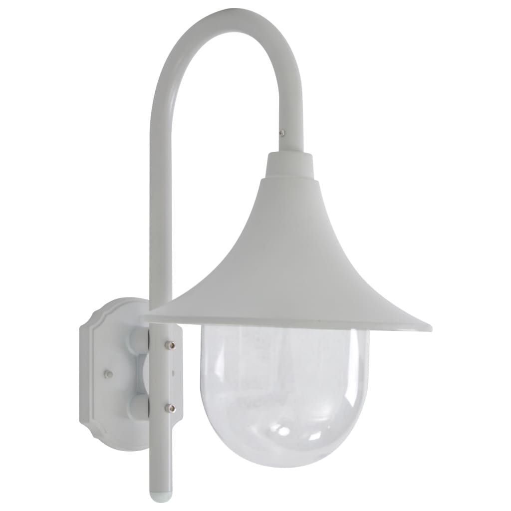 Vidaxl Garden Wall Lamp E27 42 cm Aluminiumvit