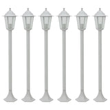 Éclairage de pile Vidaxl pour jardin E27 110 cm Aluminium blanc 6 m