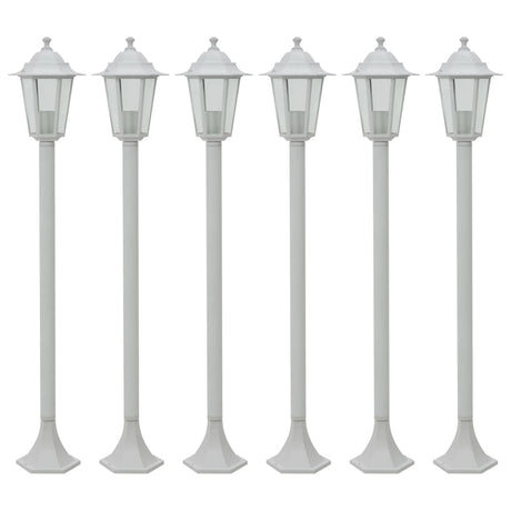 Éclairage de pile Vidaxl pour jardin E27 110 cm Aluminium blanc 6 m