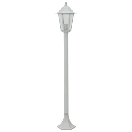 Éclairage de pile Vidaxl pour jardin E27 110 cm Aluminium blanc 6 m
