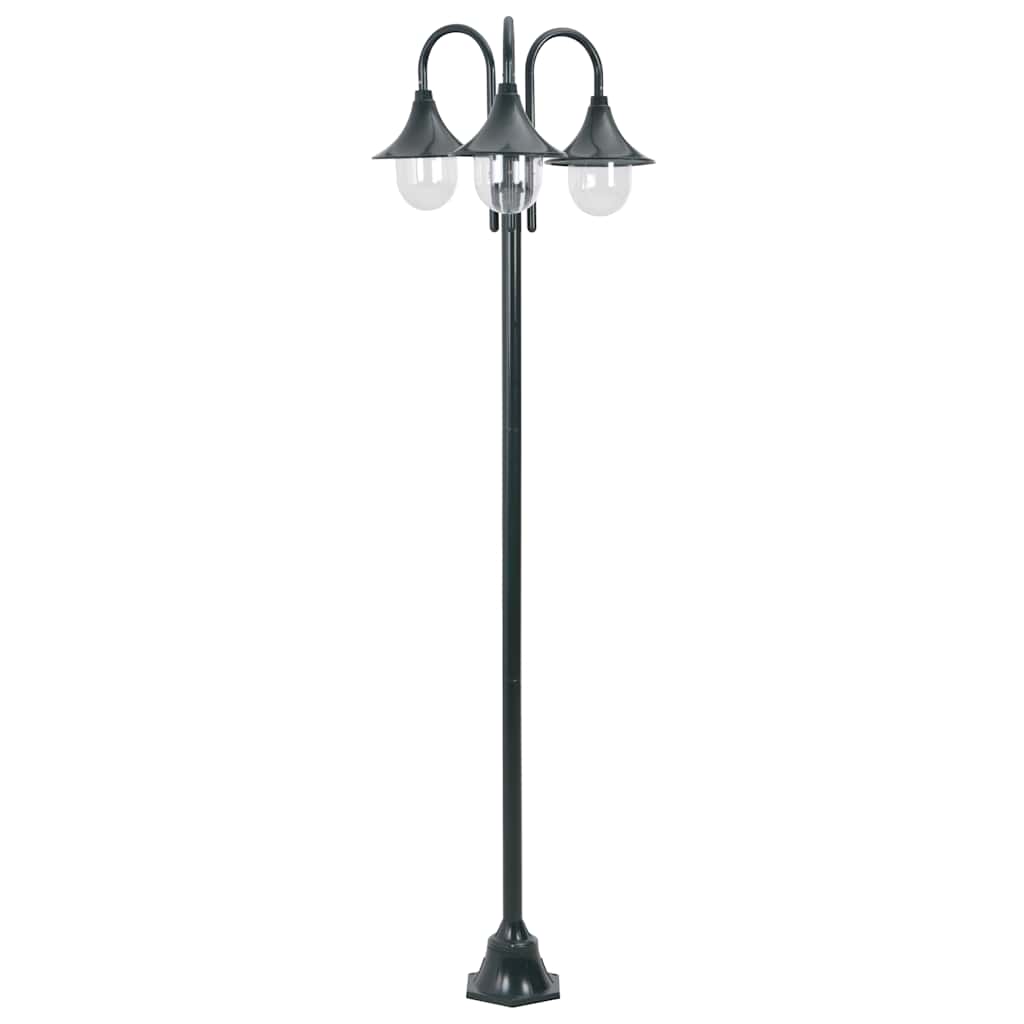 Vidaxl Paal Lighting Garden E27 220 cm en aluminium vert foncé 3 pièces