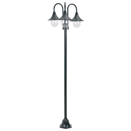 Vidaxl Paal Lighting Garden E27 220 cm en aluminium vert foncé 3 pièces