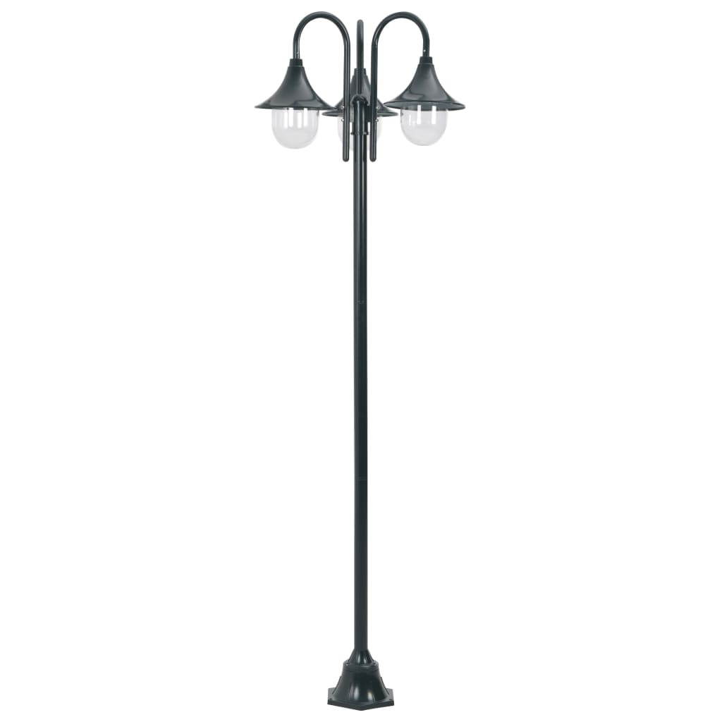 Vidaxl Paal Lighting Garden E27 220 cm aluminium mörkgrön 3-delar