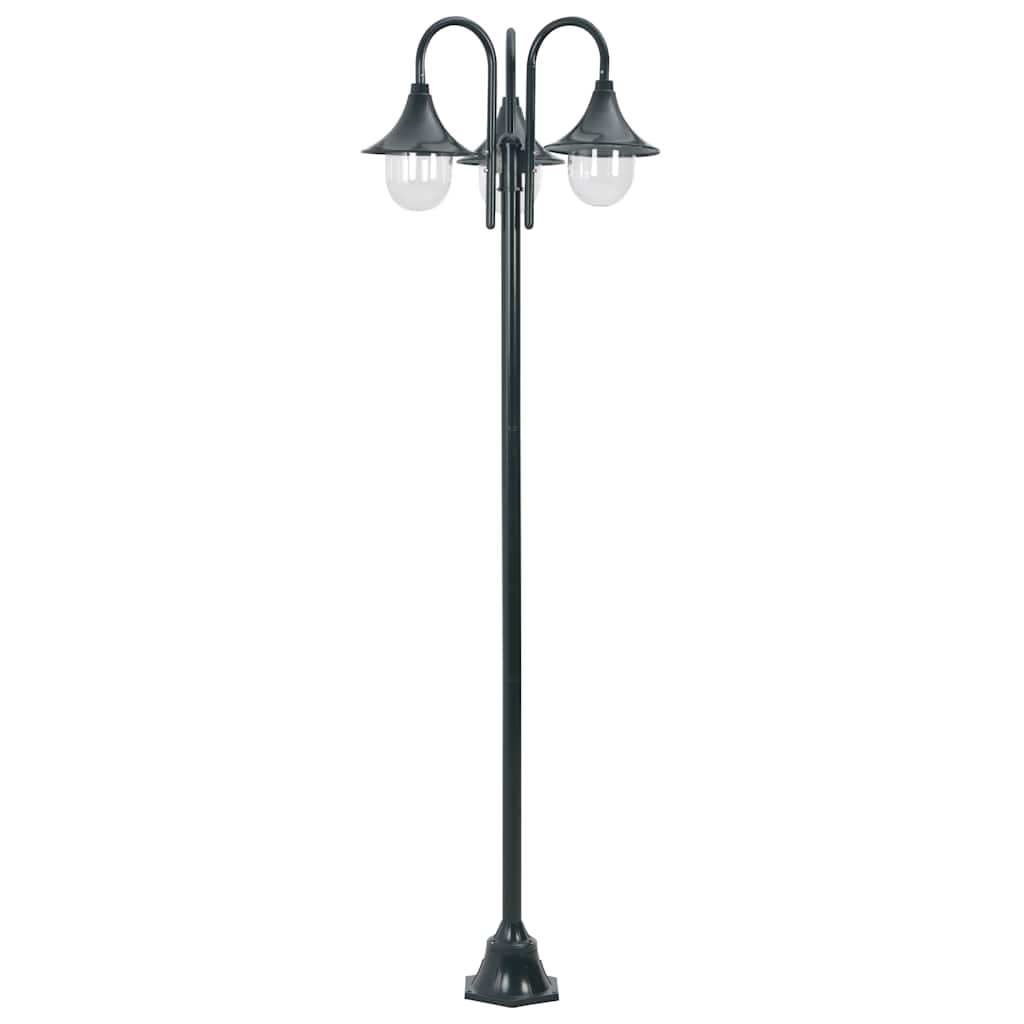 Vidaxl Paal Lighting Garden E27 220 cm en aluminium vert foncé 3 pièces