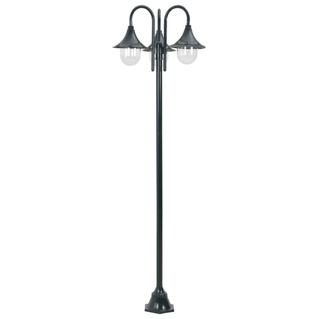 Vidaxl Paal Lighting Garden E27 220 cm en aluminium vert foncé 3 pièces