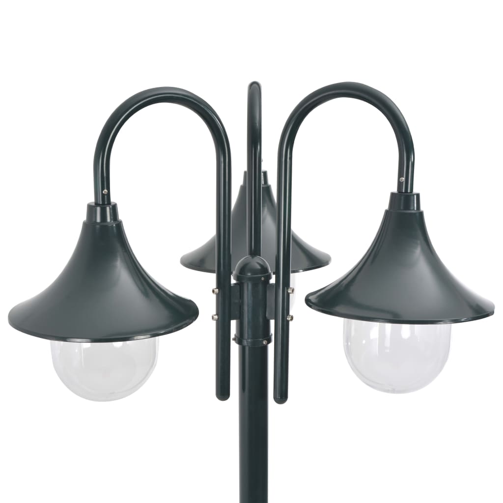 Vidaxl Paal Lighting Garden E27 220 cm aluminium mörkgrön 3-delar