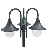 Vidaxl Paal Lighting Garden E27 220 cm aluminium mörkgrön 3-delar