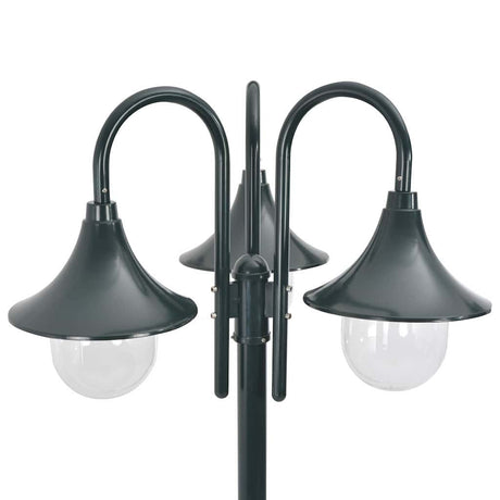 Vidaxl Paal Lighting Garden E27 220 cm en aluminium vert foncé 3 pièces