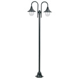 Vidaxl jardin d'éclairage pâle E27 220 cm en aluminium vert foncé 2 pièces
