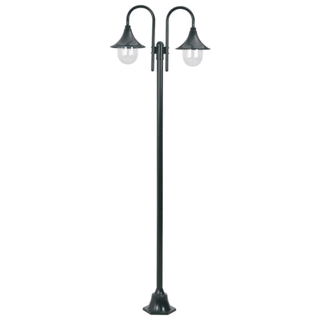 Vidaxl jardin d'éclairage pâle E27 220 cm en aluminium vert foncé 2 pièces