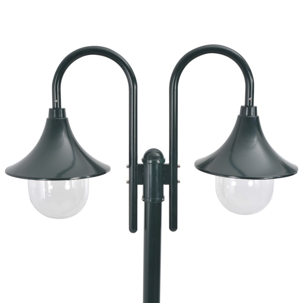 Vidaxl jardin d'éclairage pâle E27 220 cm en aluminium vert foncé 2 pièces