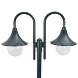 Vidaxl jardin d'éclairage pâle E27 220 cm en aluminium vert foncé 2 pièces