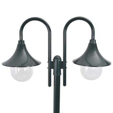 Vidaxl jardin d'éclairage pâle E27 220 cm en aluminium vert foncé 2 pièces