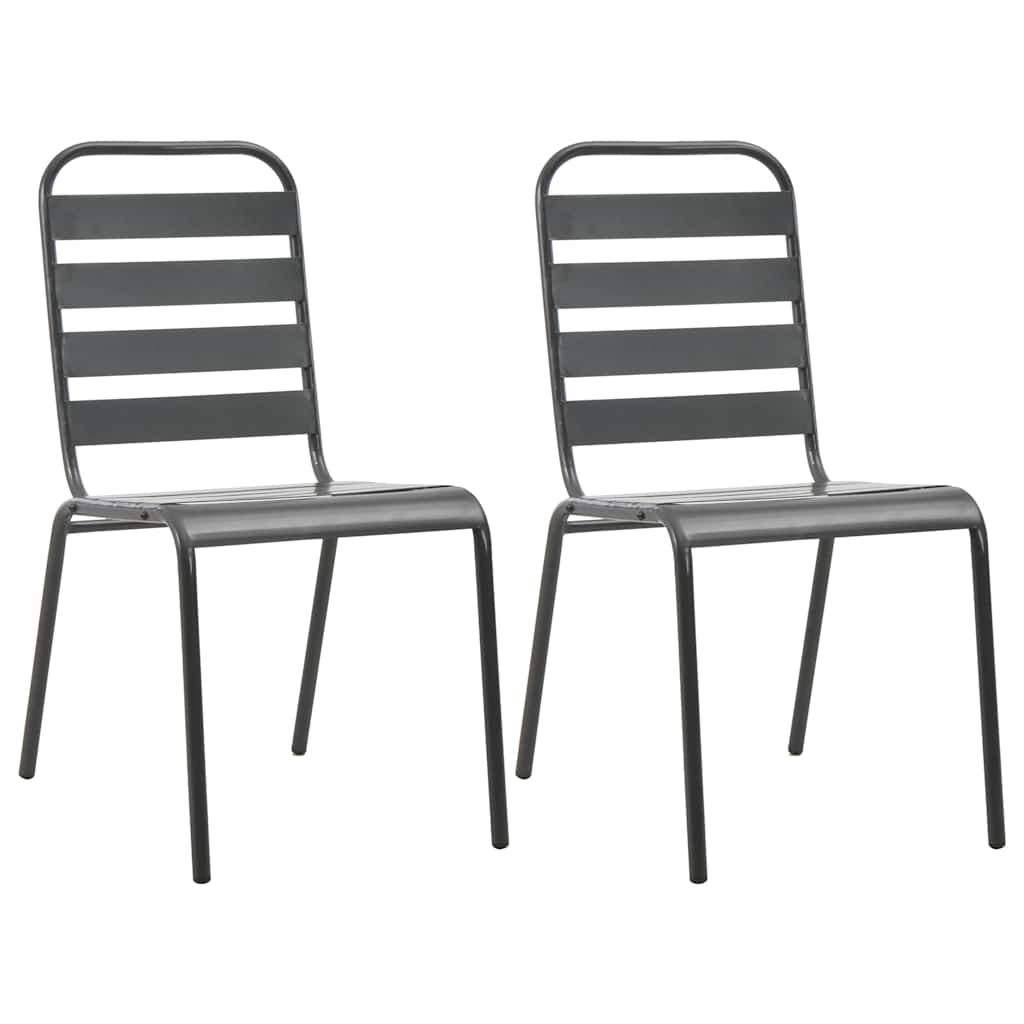 Vidaxl tuinstoelen stapelbaar 2 st staal grijs