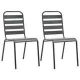 Vidaxl tuinstoelen stapelbaar 2 st staal grijs