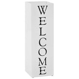 VidaXL Umbrella Holder Welcome Steel White