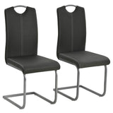 Vidaxl eetkamerstoelen 2 st kunstleer grijs