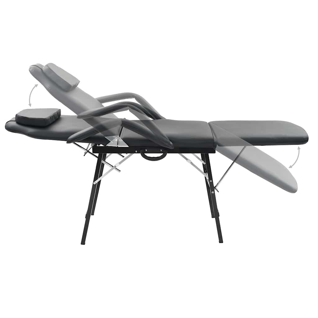 Vidaxl Traite Chaise pour le visage 185x78x76 cm en cuir artificiel noir