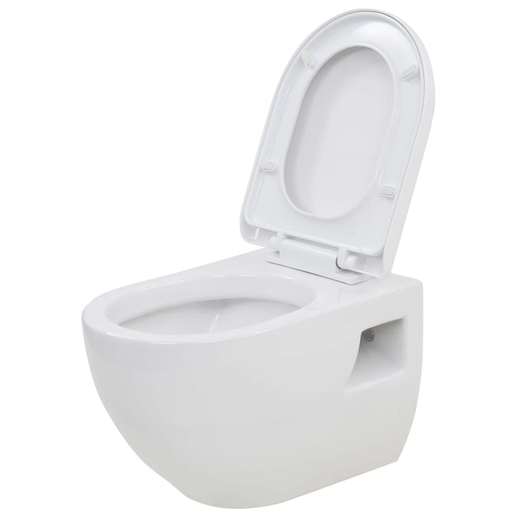 Vidaxl wandtoilet keramiek wit