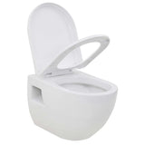 Vidaxl mur de toilettes en céramique blanc
