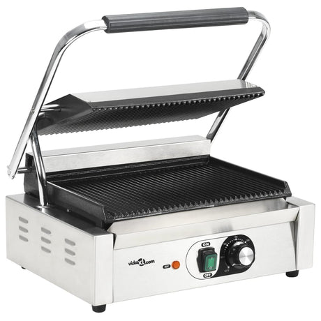 VidaXL grill panini rainuré 2200 w 43x30,5x20 cm