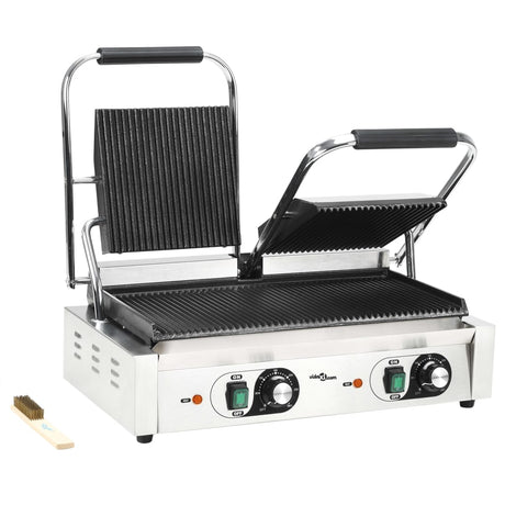 VidaXL grill panini double rainure 3600 w 57x30,5x20 cm