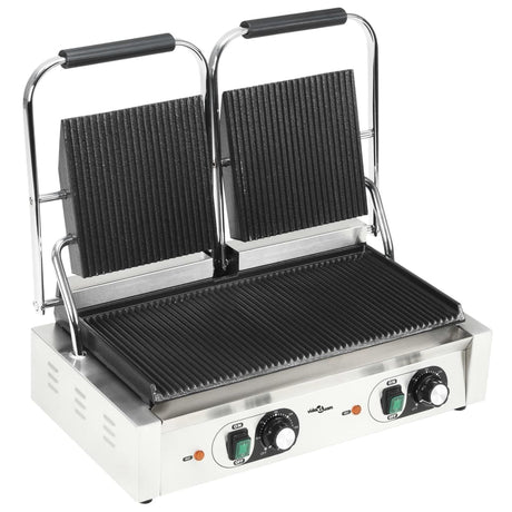 VidaXL grill panini double rainure 3600 w 57x30,5x20 cm