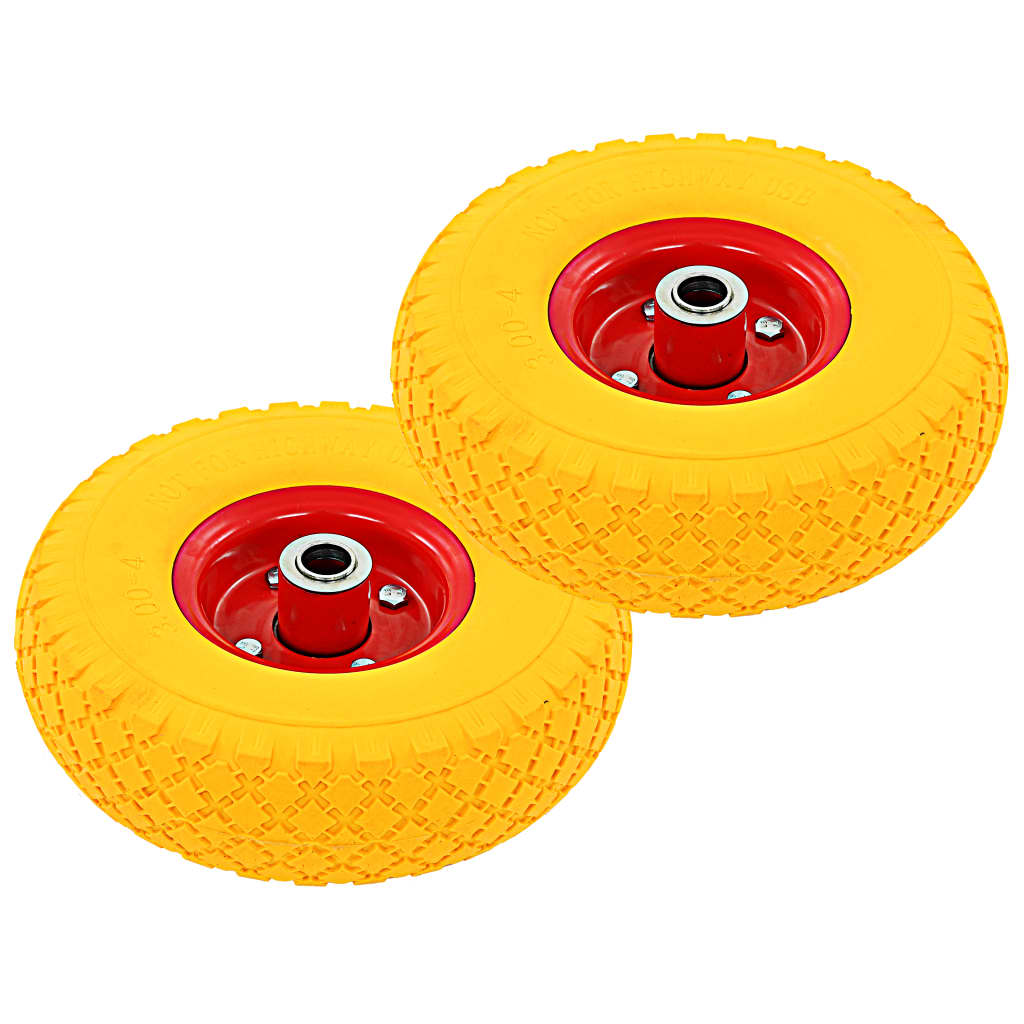 Roues de camion à main vidaxl 4 pcs 3,00-4 (245x82) PU solide