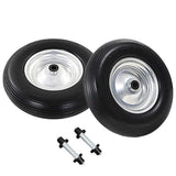 Roues de brouette Vidaxl avec des essieux 4,00-8 390 mm PU solide PU 2 STS