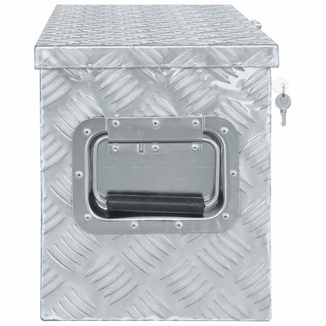 Boîte en aluminium Vidaxl 61.5x26.5x30 cm de couleur argentée