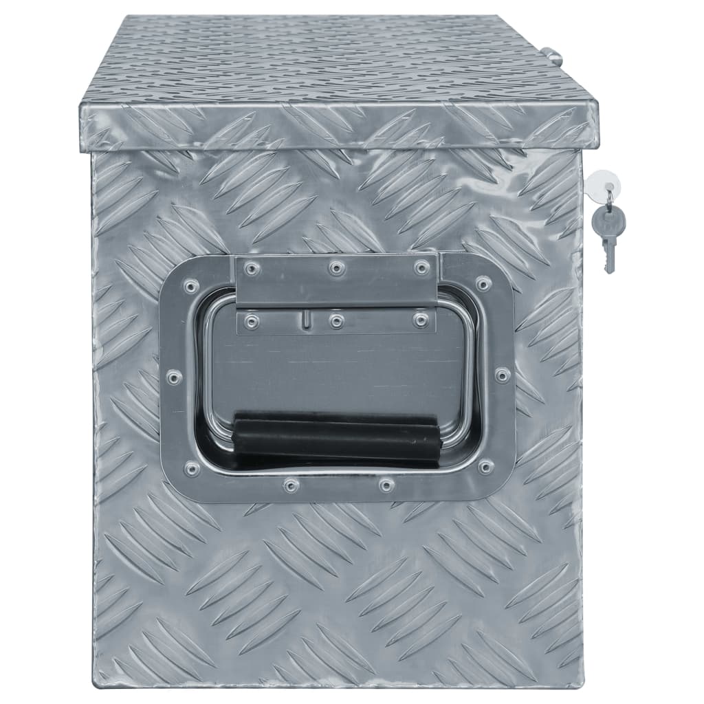 Vidaxl Aluminum box 80.5x22x22 cm silver colored