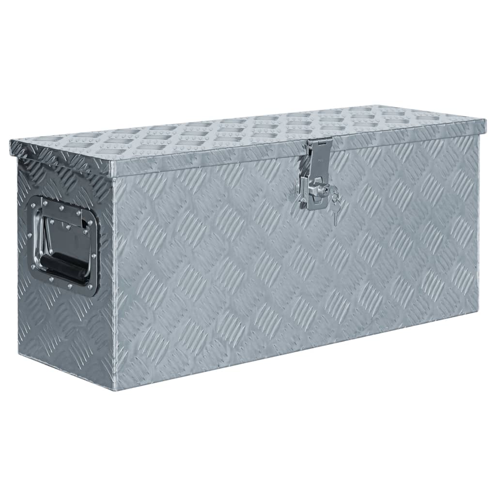 Vidaxl Aluminum box 76.5x26.5x33 cm silver colored