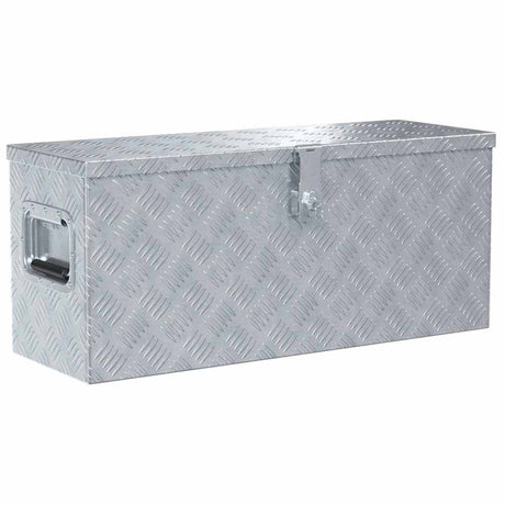 Boîte en aluminium Vidaxl 76.5x26.5x33 cm de couleur argentée