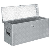 Boîte en aluminium Vidaxl 76.5x26.5x33 cm de couleur argentée