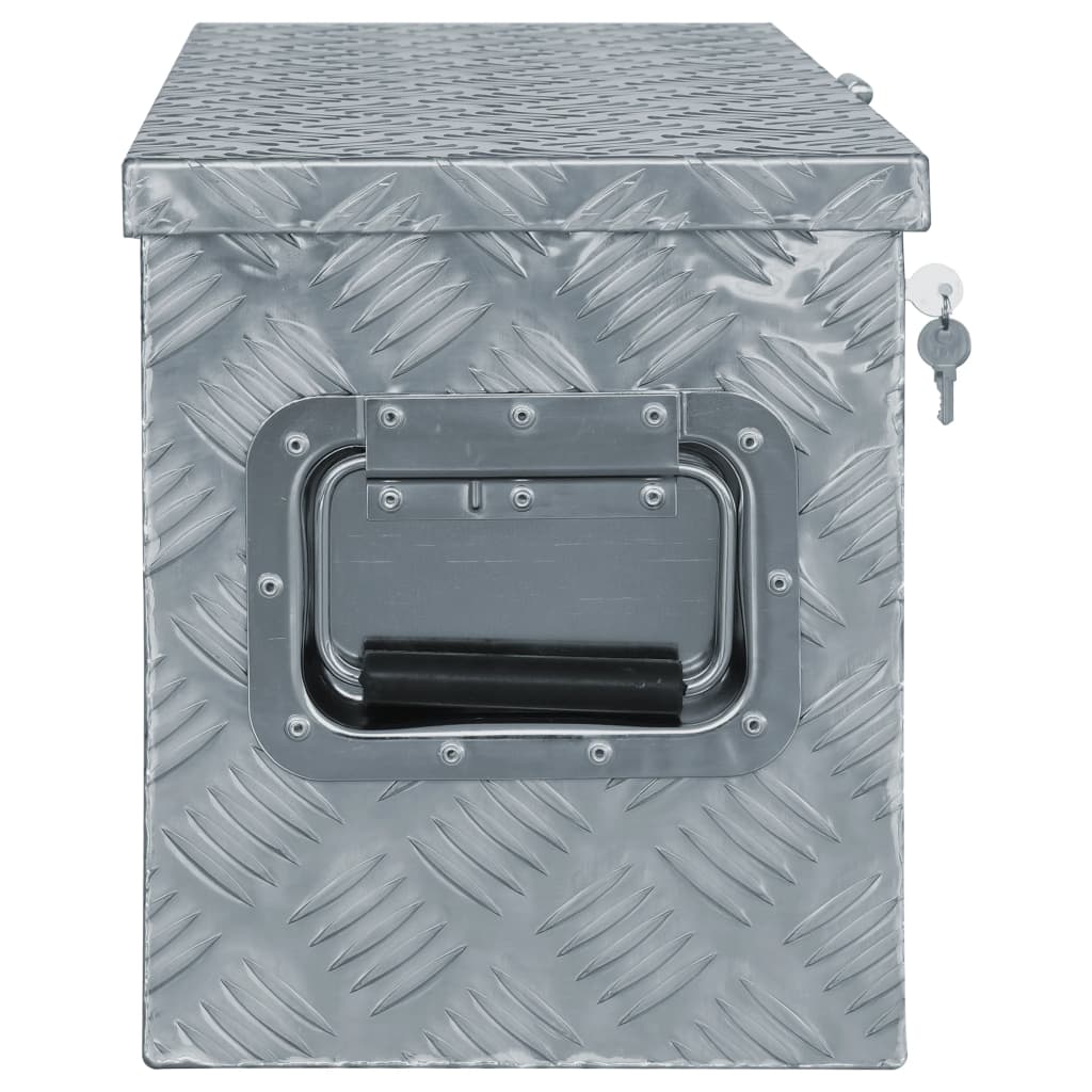 Vidaxl Aluminum box 76.5x26.5x33 cm silver colored