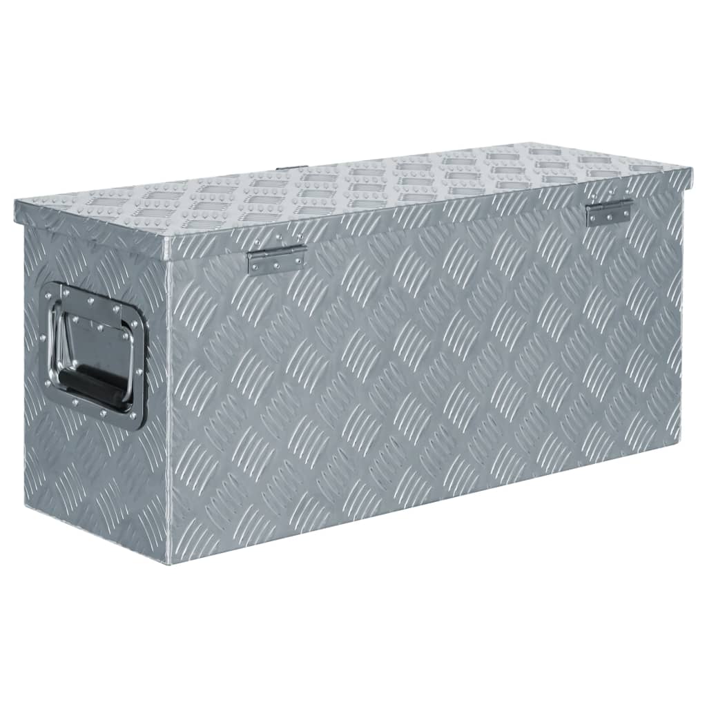 Vidaxl Aluminum box 76.5x26.5x33 cm silver colored