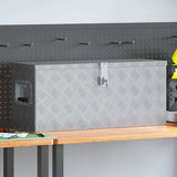 Boîte en aluminium Vidaxl 76.5x26.5x33 cm de couleur argentée