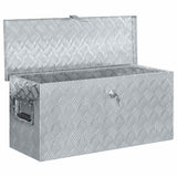 Boîte en aluminium Vidaxl 80x30x35 cm de couleur argentée