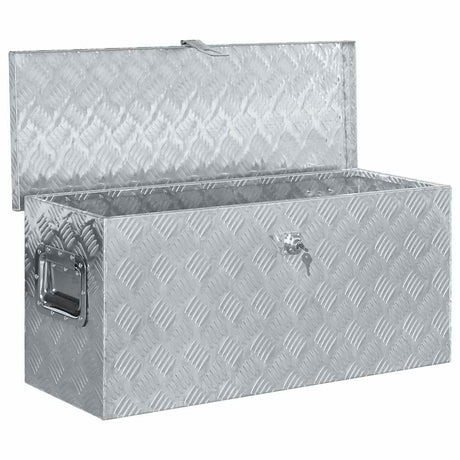 Boîte en aluminium Vidaxl 80x30x35 cm de couleur argentée