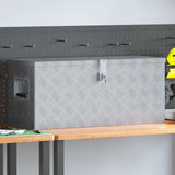 Boîte en aluminium Vidaxl 80x30x35 cm de couleur argentée