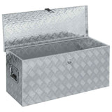 Boîte de rangement Vidaxl 90.5x35x40 cm Couleur en aluminium en aluminium