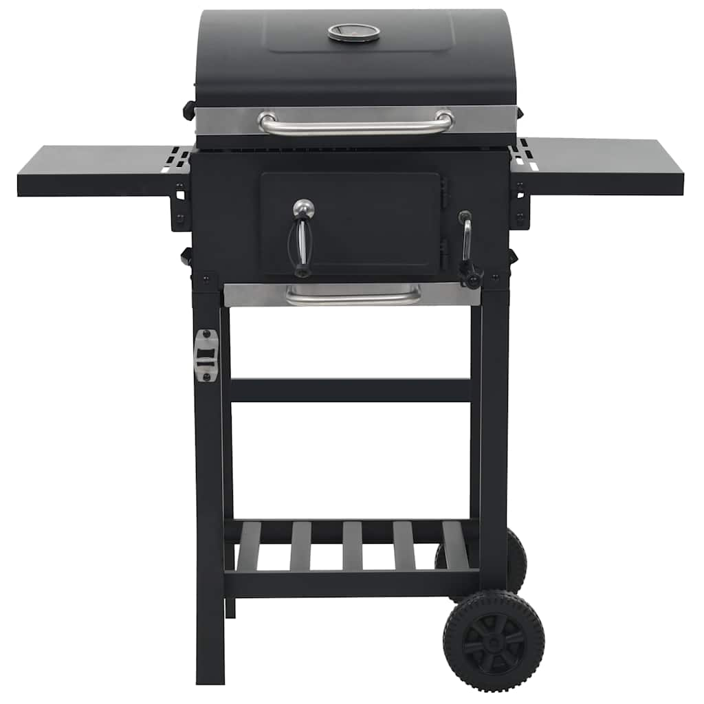 Vidaxl Charcoal Barbecue con underplank nero