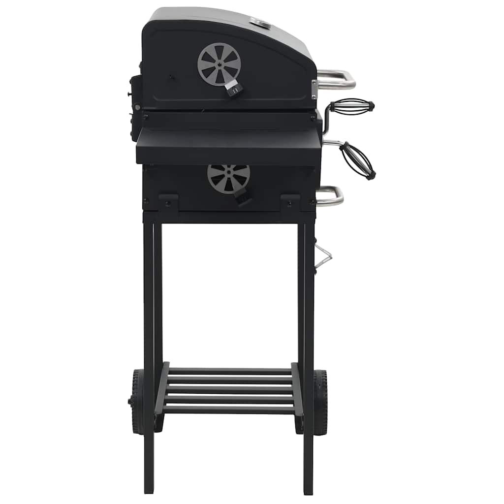 Barbecue de charbon de bois vidaxl avec noir sous-plan noir