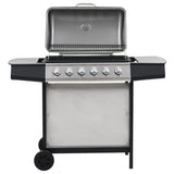 Barbecue à gaz vidaxl avec 6 zones de cuisson en acier inoxydable couleur