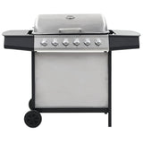 Barbecue à gaz vidaxl avec 6 zones de cuisson en acier inoxydable couleur